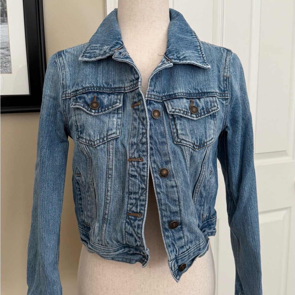 Forever 21 Blue Jean Jacket Cropped Classic